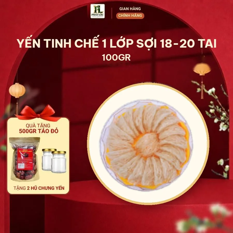 Yến Tinh Chế 1 Lớp Sợi 18-20 Tai 100gr