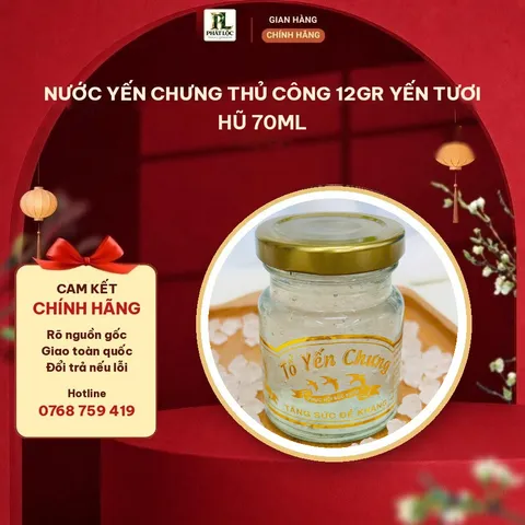 Nước Yến Chưng Thủ Công 12gr Yến Tươi Hũ 70ml