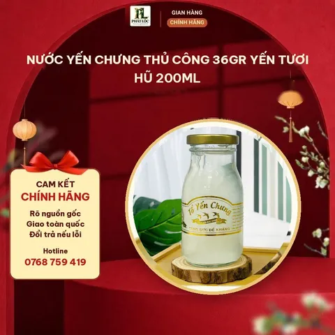 Nước Yến Chưng Thủ Công 36gr Yến Tươi Hũ 200ml