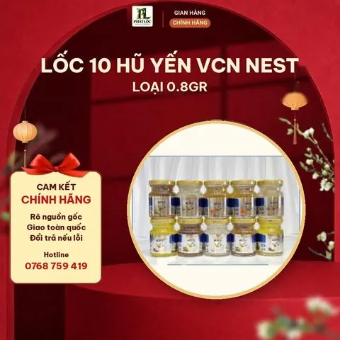 Lốc 10 Hũ Yến VCN Nest Loại 0.8gr