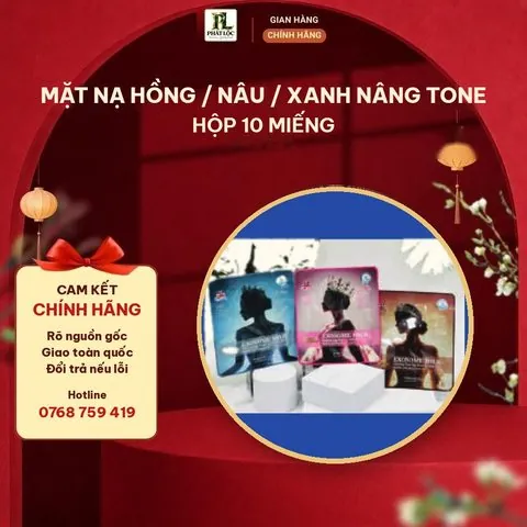 Mặt Nạ Hồng / Nâu / Xanh Nâng Tone Hộp 10 miếng