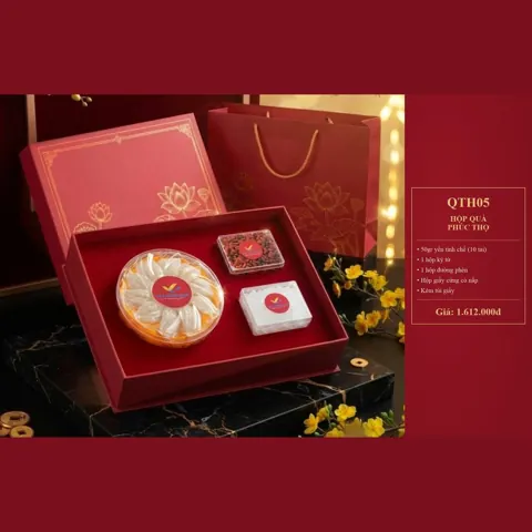 Hộp Quà Phúc Thọ QTH05 50gr yến tinh chế (10 tai), 1 hộp kỷ tử, 1 hộp đường phèn, hộp giấy cứng, túi giấy